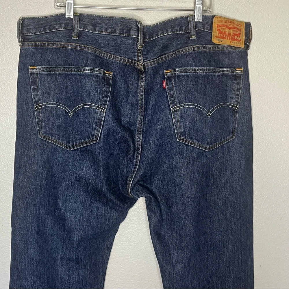 Levi's 505 Men's Denim Jeans‎ 42x30 Blue Straight Leg Dark Wash 100% Cotton